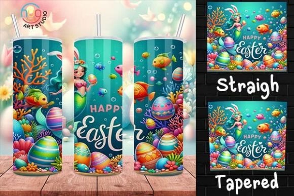 Download Mermaid Happy Easter Skinny Tumbler - Premium Bundle