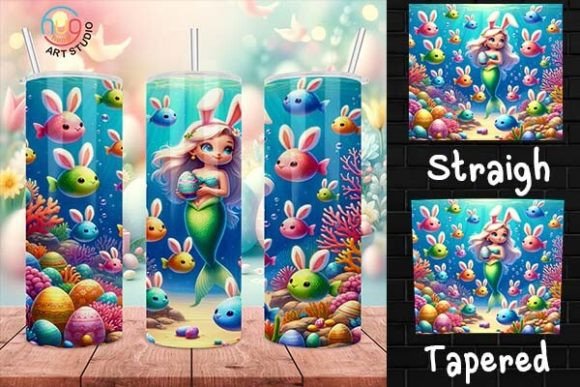 Download Mermaid Happy Easter Skinny Tumbler - Premium Bundle