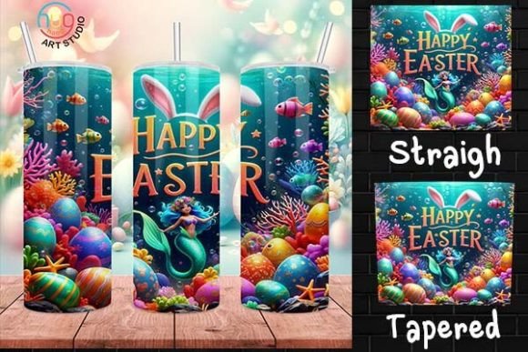 Download Mermaid Happy Easter Skinny Tumbler - Premium Bundle