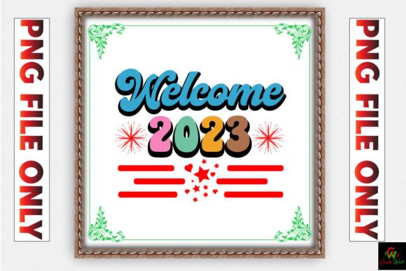Download Welcome 2023 Retro Typography Design - Retro typography design Collection